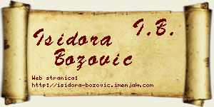 Isidora Božović vizit kartica